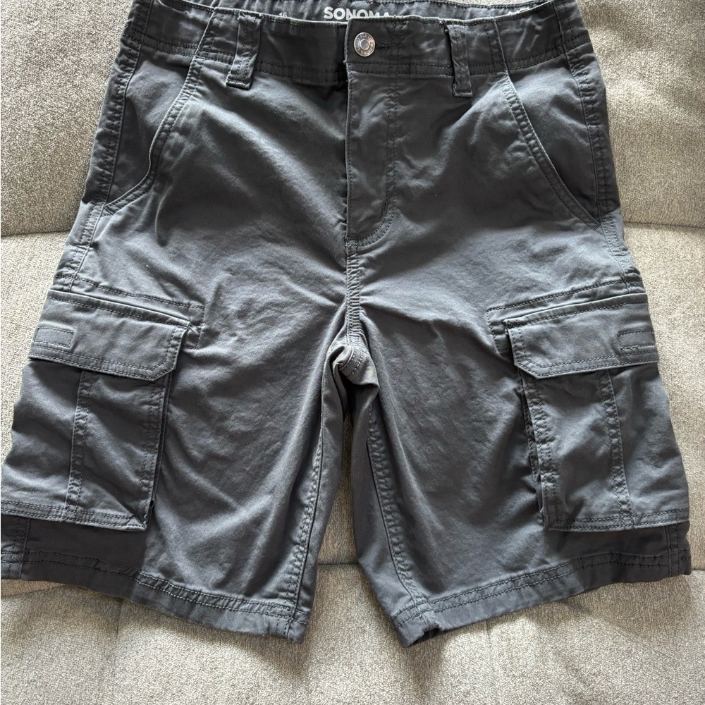 Sonoma Kids Dark Gray Cargo Shorts Adjustable Waist